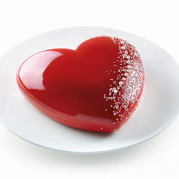 Stampo in silicone per torta Batticuore con effetto tridimensionale dimensione 205x198 h 62,5 mm