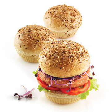 Stampo in silicone per pane. Il Burger Bread permette di realizzare 6 panini da Ø80mm lo stampo ha dimensioni 200mm x 340mm x h20mm,