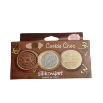 Stampo Cookies Slim Dolce Vita Silikomart Set Taglia biscotto e tappetino in silicone per cioccolato tema dolce vita realizza 6 biscotti tondi da ร 6,8 h 0,5 cm
