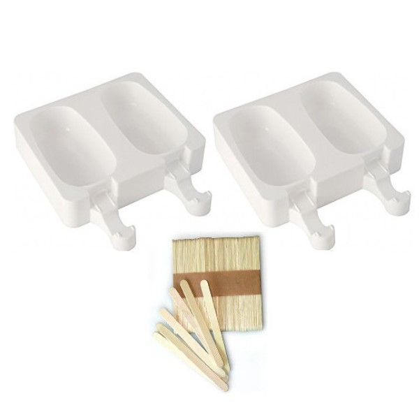 Stampo in silicone per gelati a forma di magnum set composto da 3 pezzi e provvisto di stecchi in legno misure 93x49h 25mm