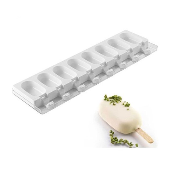 Set Stampo+Vassoio+Stecchi per gelato in silicone classic