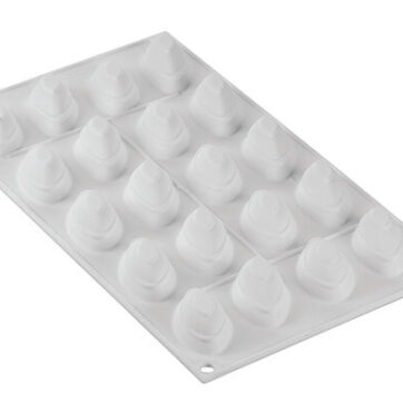 Stampo in Silicone Quenelle 10 Mini della Silikomart. Dimensioni: 43x21 h20 mm