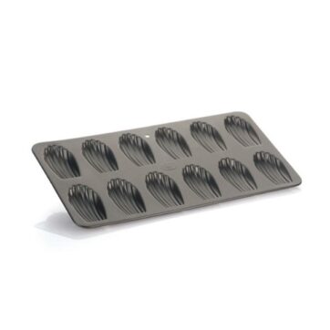 Teglia in alluminio antiaderente per madeleines con 12 cavità
