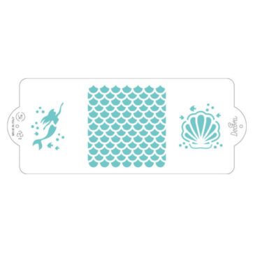 Stencil decorativo tema sirena in materiale plastico