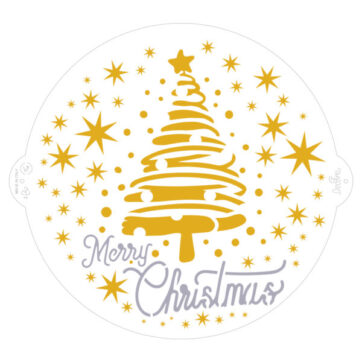 Stencil natale albero stelle 25cm