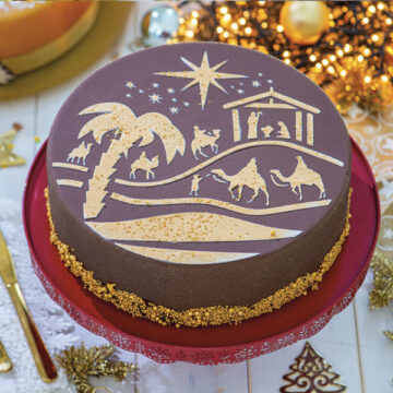 Stencil natività palma capanna cammelli diametro 25cm