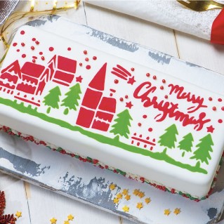 Stencil Paesaggio di natale dimensioni 10x28cm