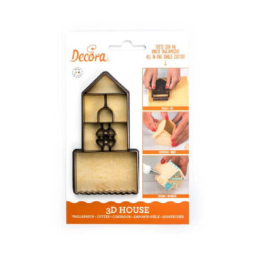 Set di Tagliapasta in plastica per realizzare una casetta in 3D Tagliapasta 6,5 x 12,5 x 2,2 h cm โ Casetta Assemblata 4,5 x 5,5 x 5 h cm