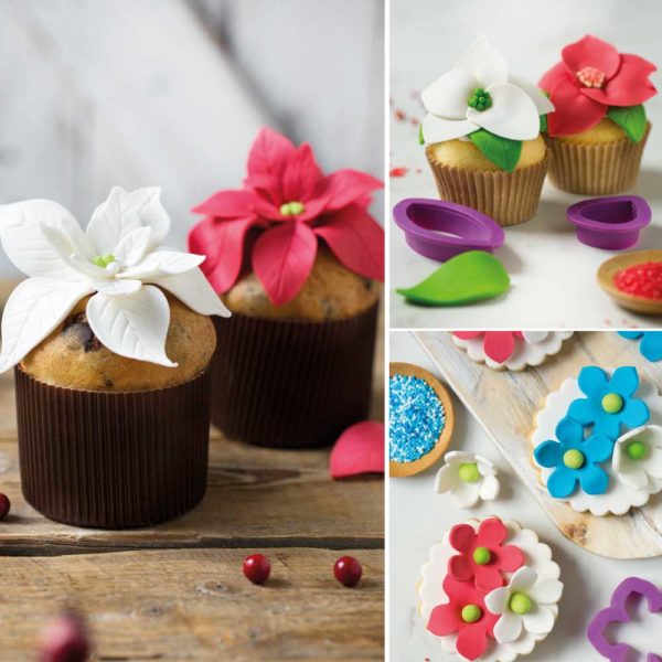Set di 8 tagliapasta ed 1 tool. Decora le tue creazioni con i fiori Invernali