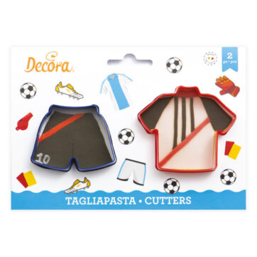Set di 2 tagliapasta tema calcio con maglietta e pantaloncino