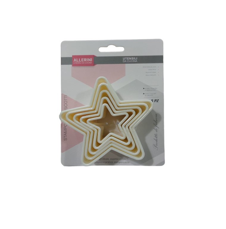 Tagliapasta Per Pasticceria Stelle Set 5 Pezzi - Cake Love