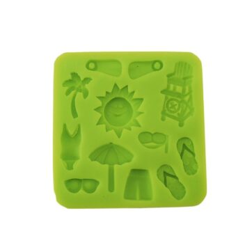 Tappetino In Silicone Tema spiaggia e mare. Dimensione delle forme: da 2 a 3,5 cm