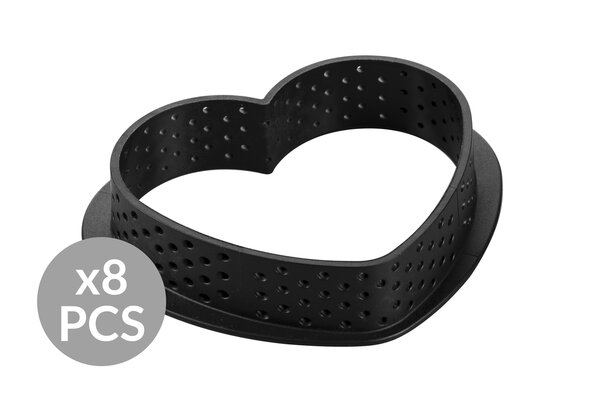 Tarte Ring Amore 80x70 h 20 mm di Silikomart Professional è l'anello in materiale termoplastico composito, indeformabile, adatto all’uso in forno che consente di realizzare una crostata a forma di cuore 80x 70 h 20 mm.