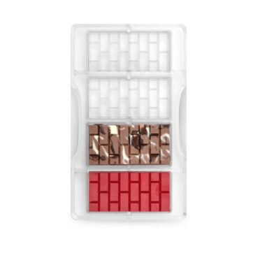 Stampo in policarbonato per tavoletta di cioccolato con 4 cavità da 39,6gr