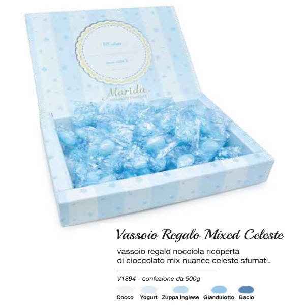 Evento Nascita Vassoio Confetti Mixed Celeste-Gusti Misti-500gr - Cake Love