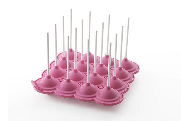 Kit 2 stampi silicone per cake pops con 16 cavità da ø 3 cm