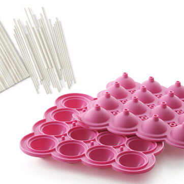 Kit 2 stampi silicone per cake pops con 16 cavità da ø 3 cm