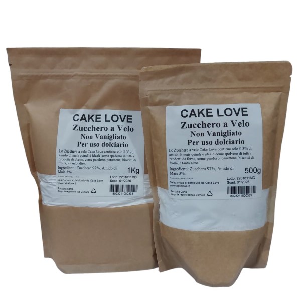 Confezione di Zucchero a Velo Non Vanigliato da 500gr - 1Kg